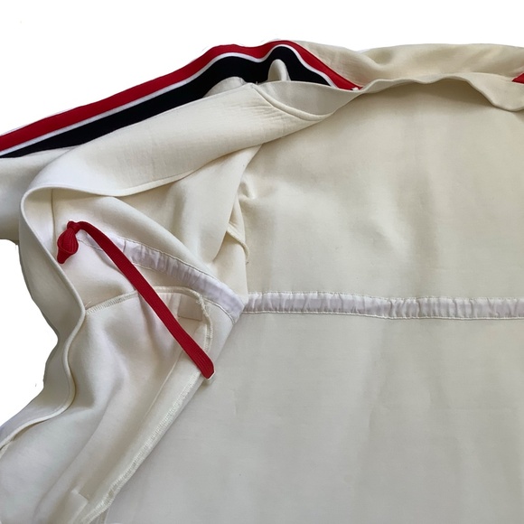mo & co mo co long collarless track style jacket off white size large like new - Picture 4 of 6